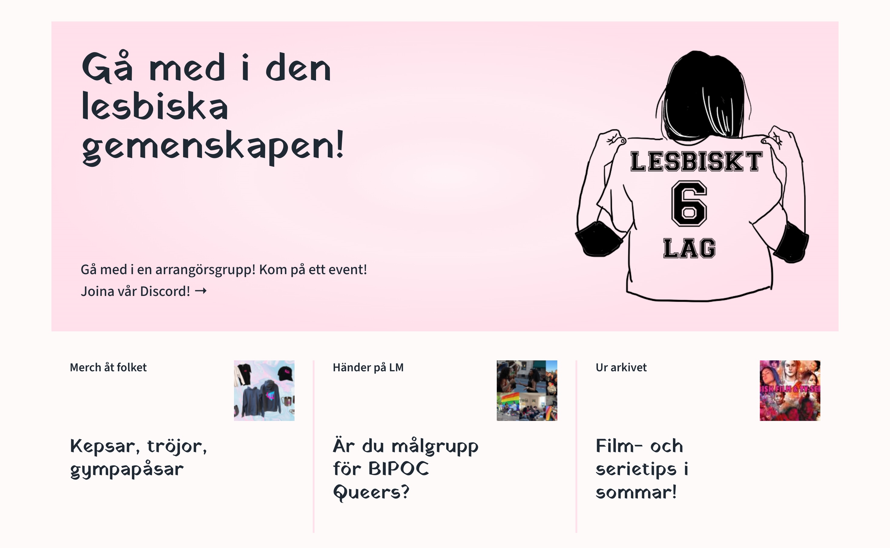 Screenshot of Lesbisk Makt website