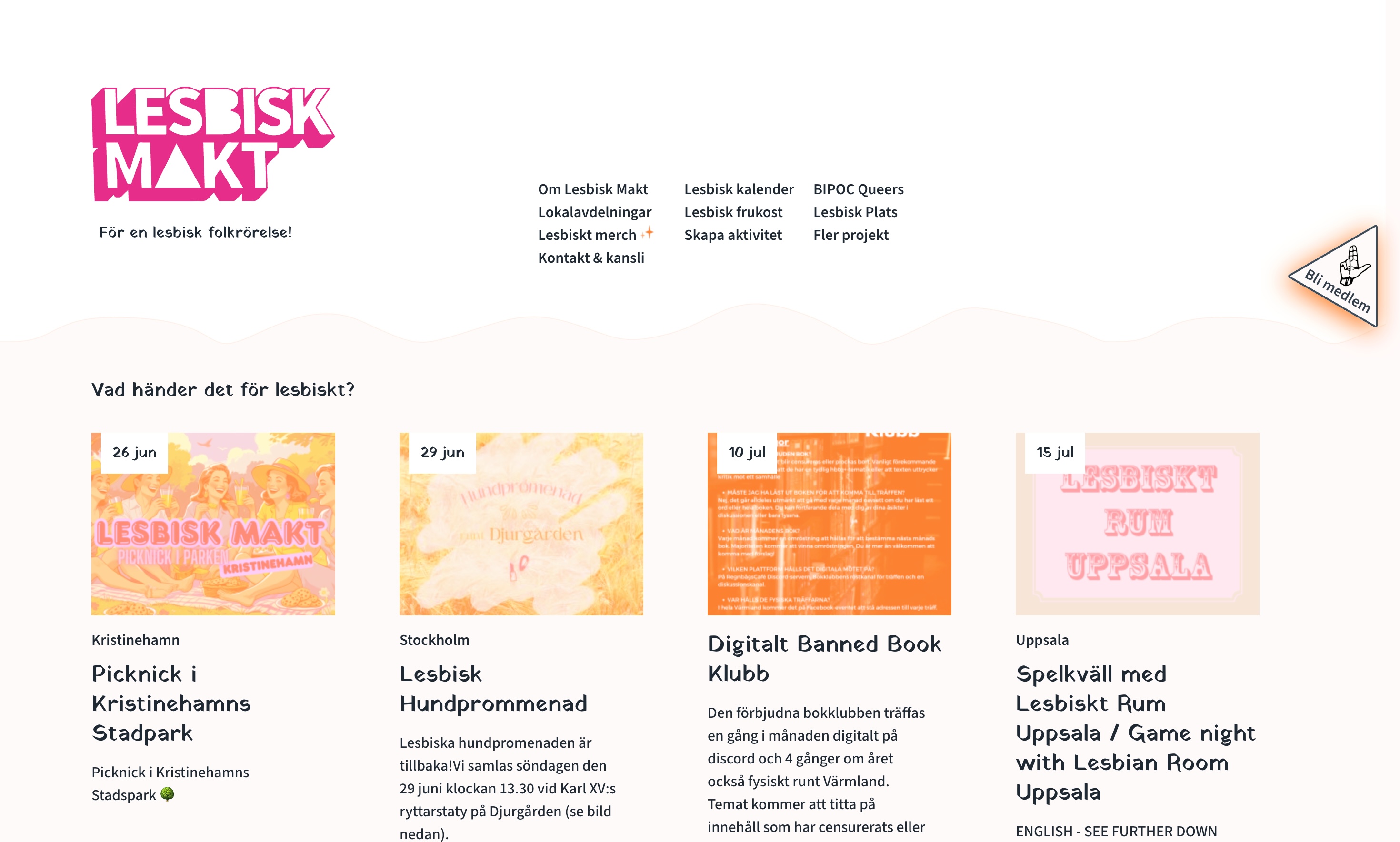 Screenshot of Lesbisk Makt website
