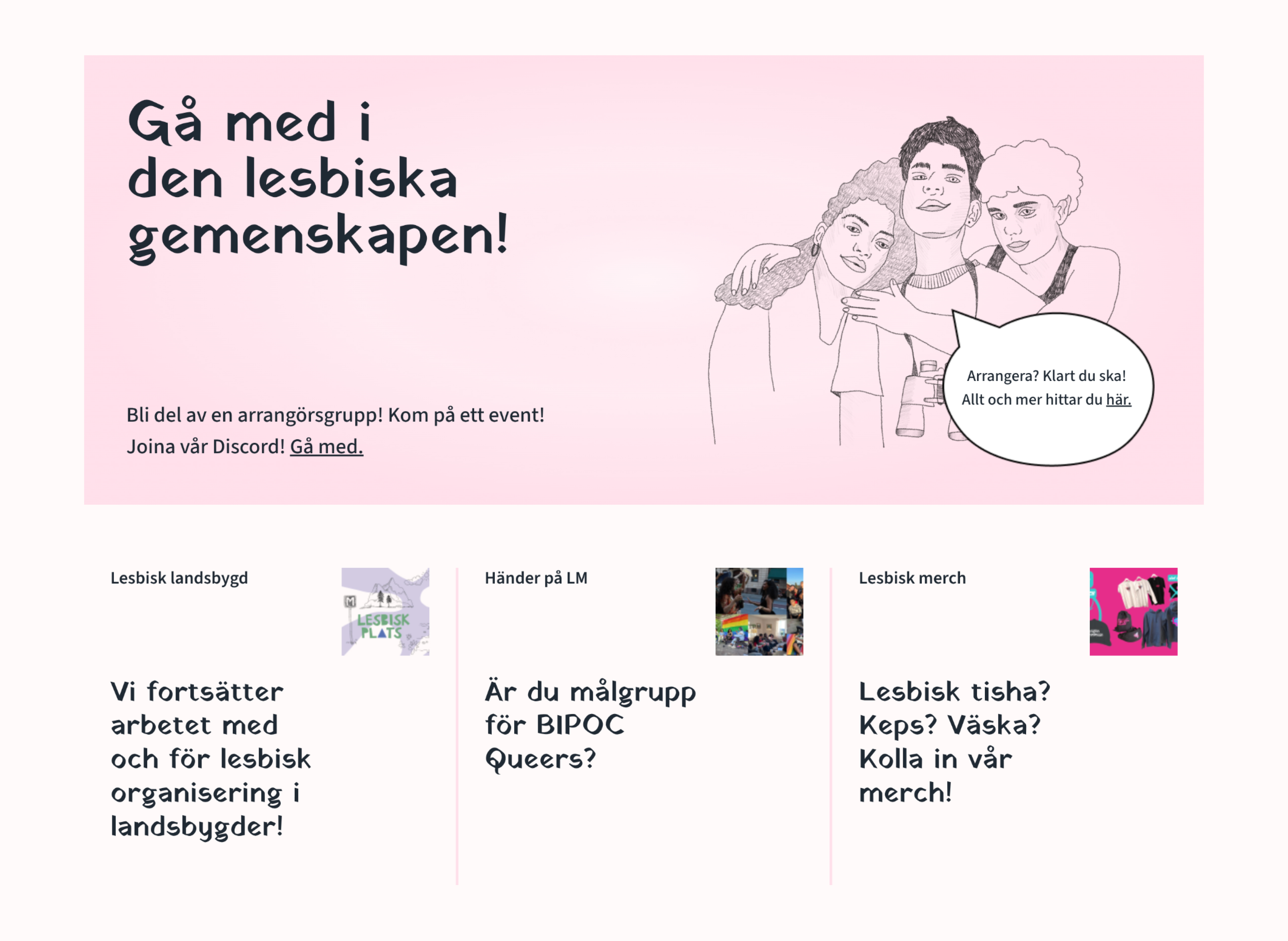 Screenshot of Lesbisk Makt website